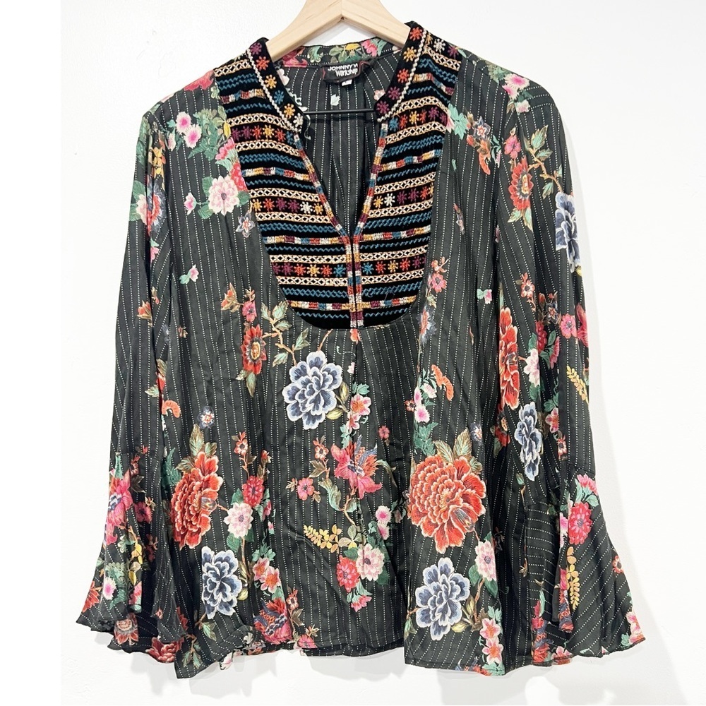 Johnny Was Floral Print Blouse